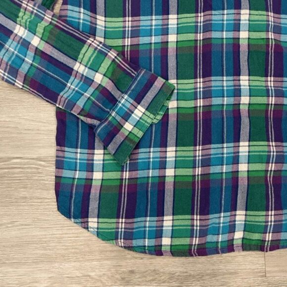 Chaps Denim Womens Shirt Button Down Long Sleeve Plaid Multicolor Size Large - Picture 3 of 5